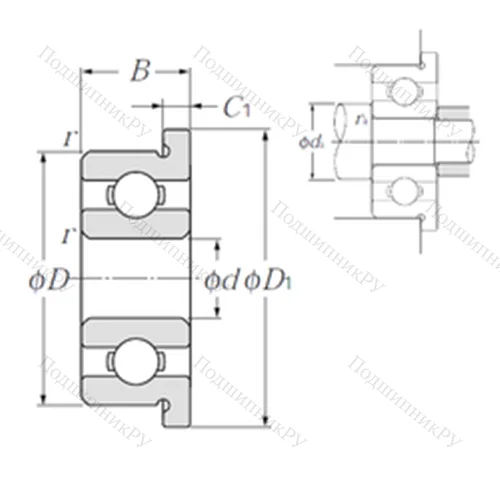 Подшипник шариковый радиальный FL 603 от производителя  NTN