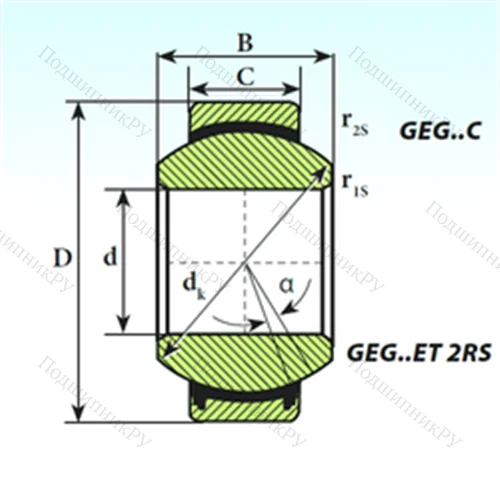 Подшипник скольжения сферический GEG 5 C от производителя  ISB