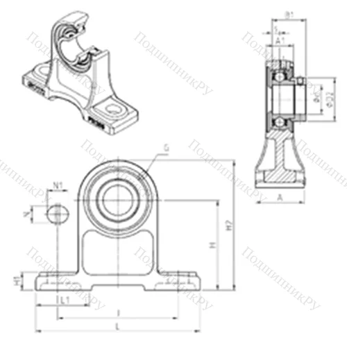 Подшипниковый узел шариковый радиальный ESPH 209