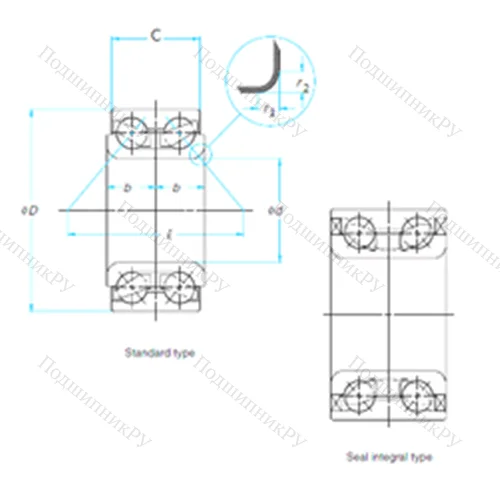 Подшипник шариковый радиально-упорный 45BWD 09 от производителя  NSK