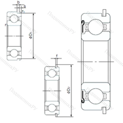 Подшипник шариковый радиальный 6912ZNR