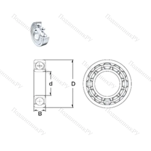 Подшипник шариковый радиальный 6203-2Z/16
