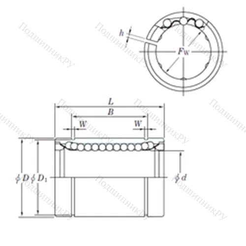 Подшипник шариковый линейный SESDM 60 AJ от производителя  KOYO