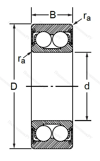 Радиально-упорный шариковый подшипник 3056312 2RS (3312 A 2RSTN) в Севастополе
