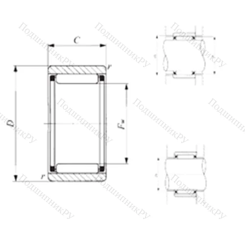 Подшипник игольчатый радиальный RNAF 101710