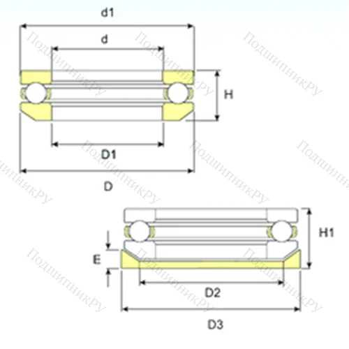 Подшипник шариковый упорный 53308 U 308 от производителя  ISB