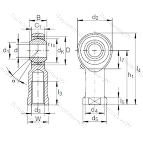 Подшипник скольжения сферический GIKR 20 PB