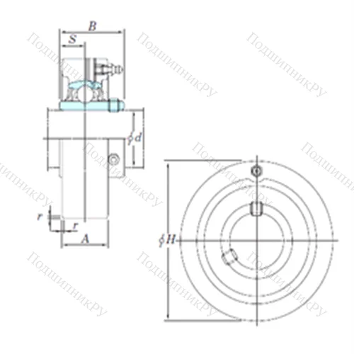 Подшипниковый узел шариковый радиальный UCC 313-40