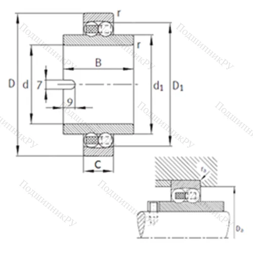 Подшипник шариковый радиальный самоцентрирующийся 11206-TVH