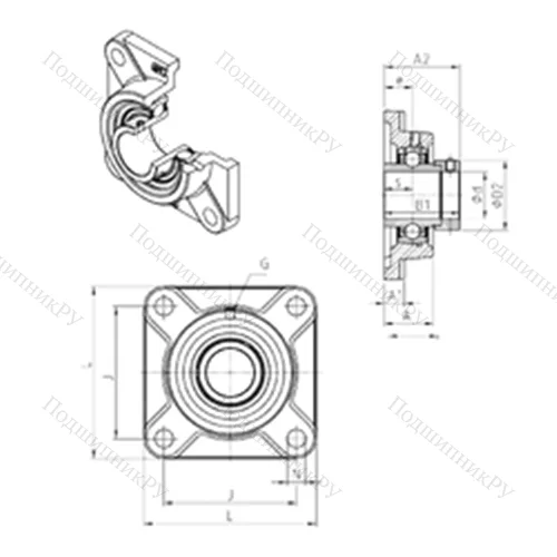 Подшипниковый узел шариковый радиальный EXF 315