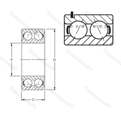 Подшипник шариковый радиально-упорный 5206WG