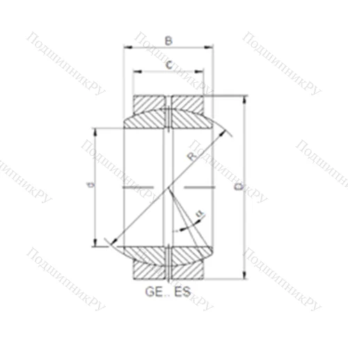 Подшипник скольжения сферический GE 040 XES от производителя  CX