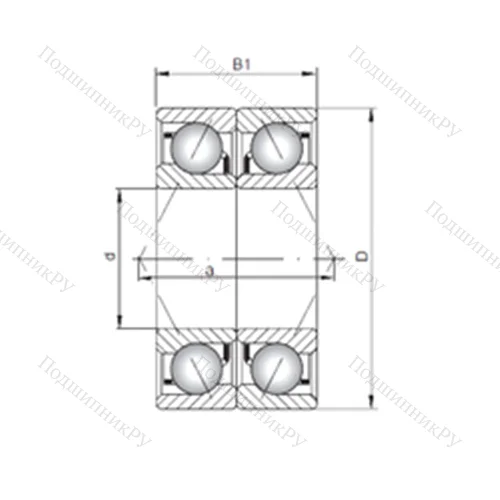 Подшипник шариковый радиально-упорный 7240 ADB от производителя  ISO Подшипник шариковый радиально-упорный 7240 ADB от производителя  ISO