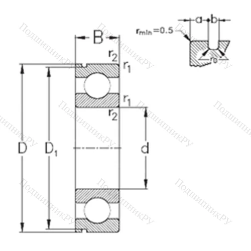 Подшипник шариковый радиальный 6409-N от производителя  NKE