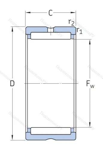 Игольчатый подшипник NK 43/30 от производителя  SKF