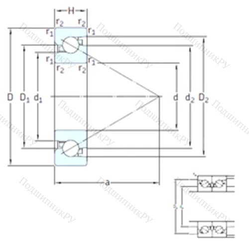 Подшипник шариковый упорно-радиальный BSD 55120 CG от производителя  SKF