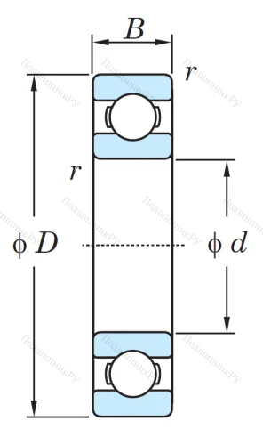 Однорядный шариковый подшипник 16018 от производителя  KOYO