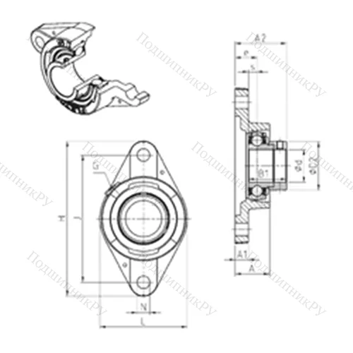 Подшипниковый узел шариковый радиальный ESFLE 211