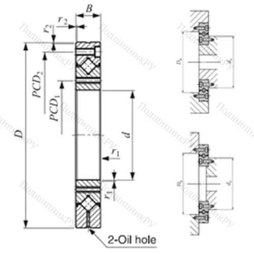 Подшипник роликовый упорно-радиальный с четырехточечным контактом CRBF 3515 AT UU