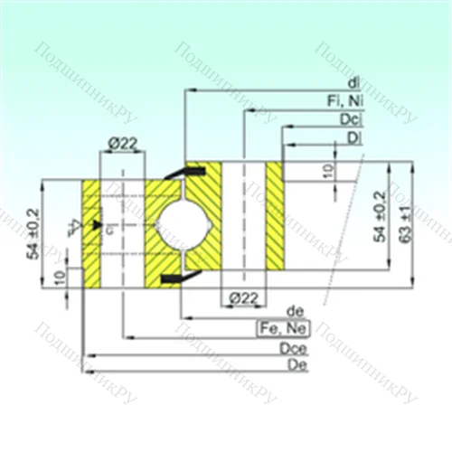 Подшипник шариковый опорно-поворотный NB 1.25.1355.201-2PPN от производителя  ISB