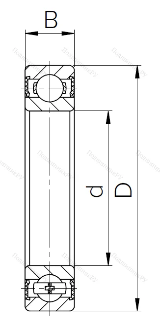 Шариковый однорядный подшипник 180208 T (6208 2RST) в Севастополе