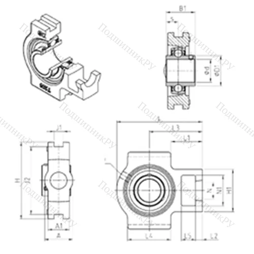 Подшипниковый узел шариковый радиальный UCT 328