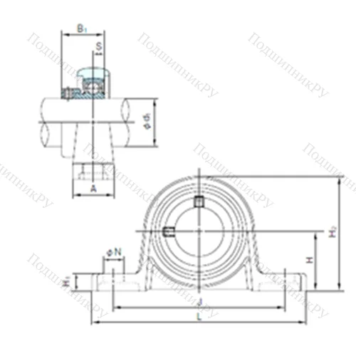 Подшипниковый узел шариковый радиальный MUP 000