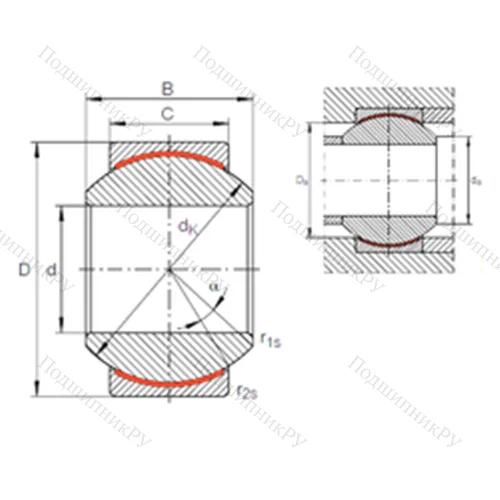 Подшипник скольжения сферический GE 12 PW