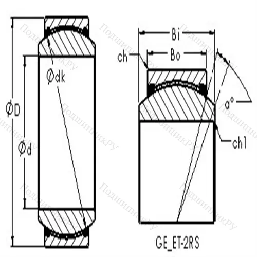 Подшипник скольжения сферический GEG 110ET-2RS