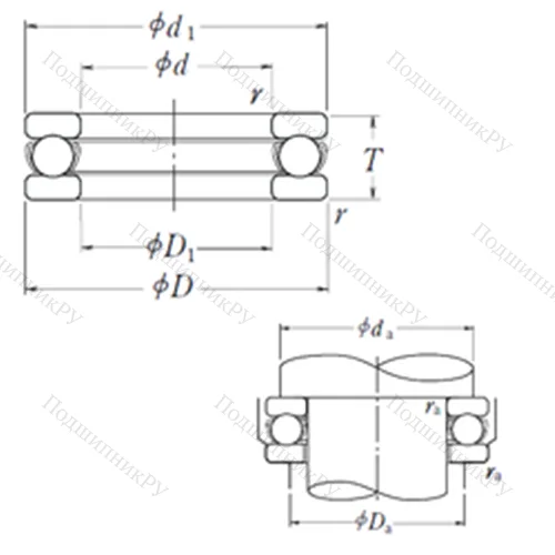Подшипник шариковый упорный 51272X от производителя  NSK Подшипник шариковый упорный 51272X от производителя  NSK