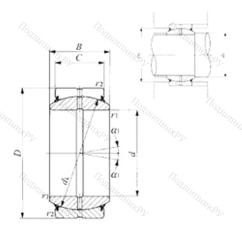 Подшипник скольжения сферический GE 35ES-2RS