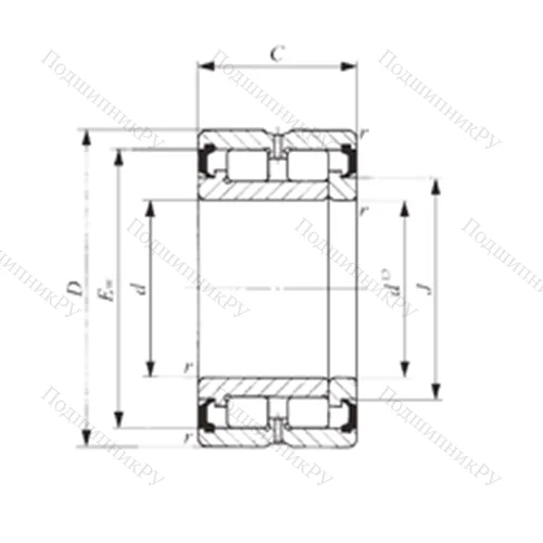 Подшипник роликовый радиальный NAG 4905UU от производителя  IKO