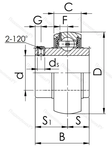 Корпусный подшипник UC 204 в Севастополе