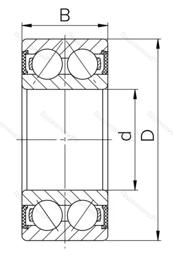 Радиально-упорный шариковый подшипник 3056207 2RS (3207 2RS) в Севастополе