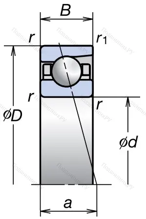 Однорядный шариковый подшипник 7011 AW