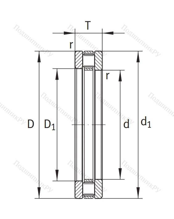 Упорный роликовый подшипник 81103 TV от производителя  INA