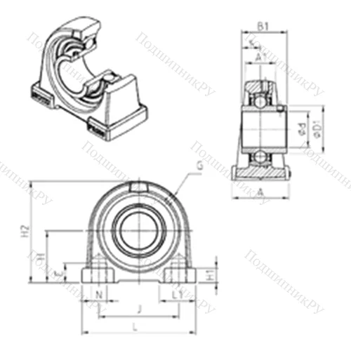 Подшипниковый узел шариковый радиальный UCPA 207 от производителя  SNR