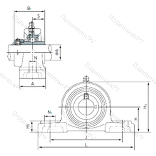 Подшипниковый узел шариковый радиальный UGP 212
