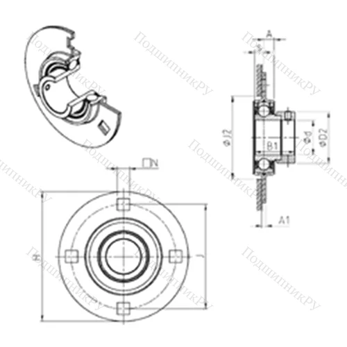 Подшипниковый узел шариковый радиальный ESPF 210