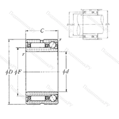 Подшипник комбинированный NKIA 5906 от производителя  NTN