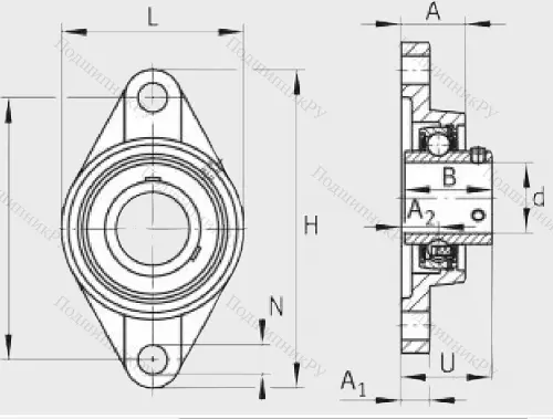 Подшипниковый узел UCFL 212 J 7 в Севастополе