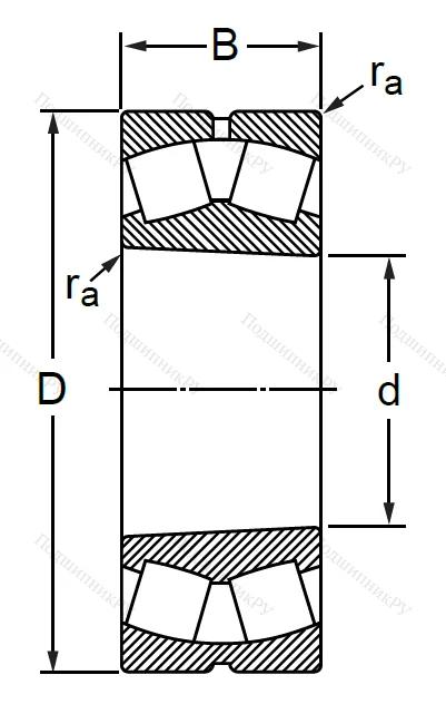 Сферический роликовый подшипник с конической посадкой на вал 113614 Н (22314 KMBW 33)