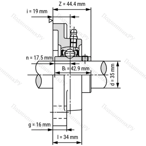 Подшипниковый узел SS-UCF 207 - Вал: 35 мм от производителя  LPZ