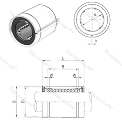 Подшипник шариковый линейный LM 20AJ