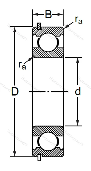 Шариковый однорядный подшипник 50110 (6010 NR) в Севастополе