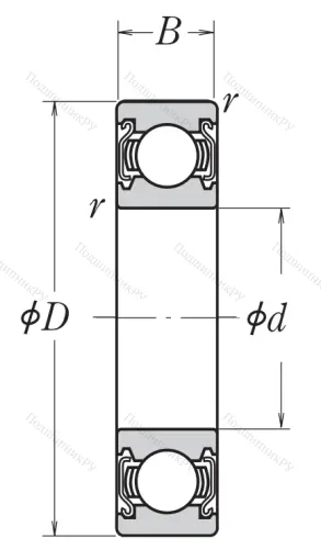 Однорядный шариковый подшипник 6303 ZZ CM от производителя  NSK
