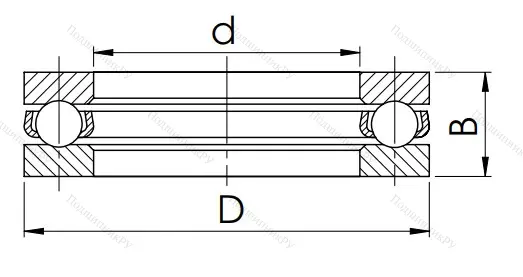 Упорный шариковый подшипник 8112 (51112)
