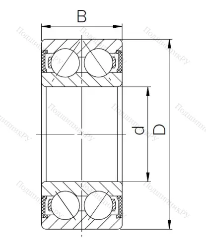 Радиально-упорный шариковый подшипник 3056307 2RS (3307 2RS) в Севастополе
