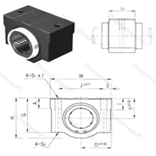 Подшипник шариковый линейный SC 25V-B от производителя  Samick Подшипник шариковый линейный SC 25V-B от производителя  Samick