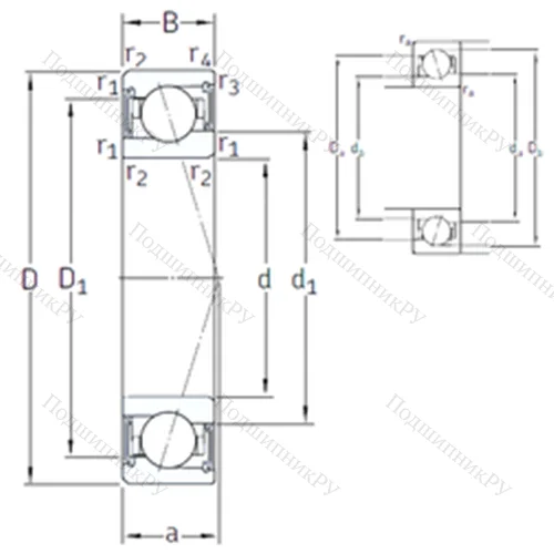 Подшипник шариковый радиально-упорный S 71900 CE/P 4A от производителя  SKF